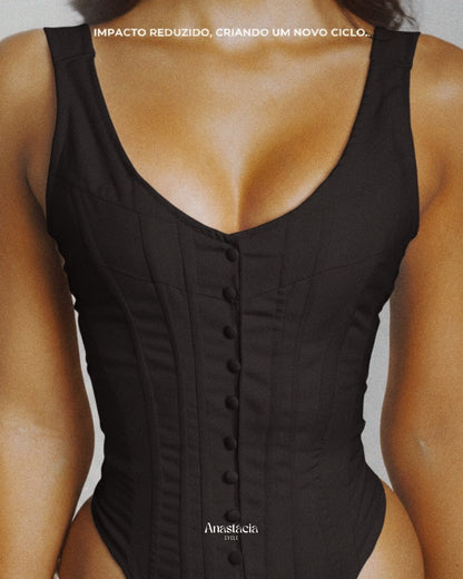 CORSET PRETO UPCYCLING